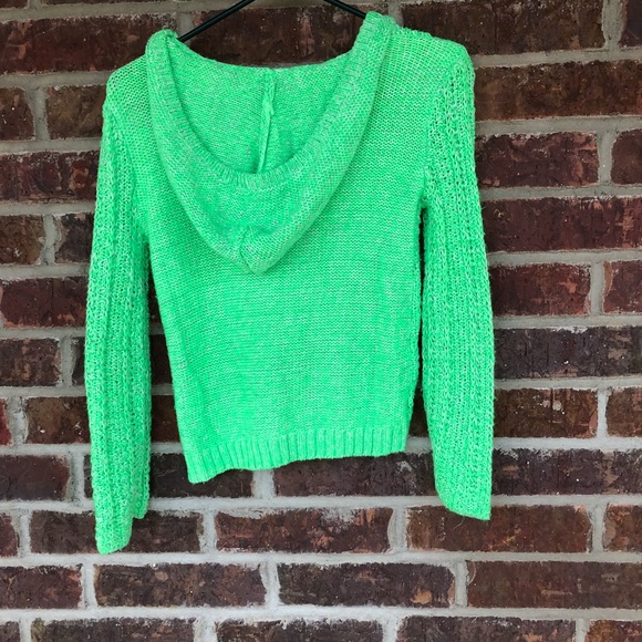 Girl’s Justice Green Shorter Hooded Sweater Size 12 - Picture 4 of 5